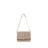 SHAKA Monogram Baskılı Vizon Shk127 Suni Deri İç Fermuar Cepli Çıtçıt Kapamalı El,Kol ve Omuz Çantası,Vizon S225-00175