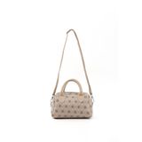 SHAKA Monogram Baskılı Vizon Shk184 Suni Deri,Fermuarlı Tek Bölmeli,Askılı El, Kol ve Omuz Çantası,Vizon S225-00247