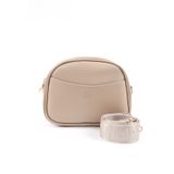 SHAKA Vizon SHK194 Suni Deri Fermuarlı 2 Bölmeli Ayarlanabilir Kolon Askılı Omuz Çantası,Vizon S225-00234