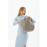 SHAKA Vizon U50 Kanvas Kumaş ,tek Bölmeli,çıt Çıt Kapamalı,the Tote Bag Baskılı Kol Ve Omuz Çantası