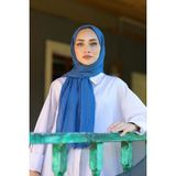 Shalby Bambu Crash Şal Indigo - Mavi