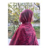 shalby Kadın Pamuksu Mahru Desen Soft Şal Bordo bordo2 70 x 185