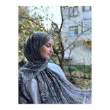 shalby Tesettür Dalia Desen Pamuk Şal Gri Gri 70 x 185