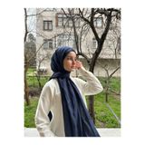 shalby Tesettür Kadın Piliseli Bambu Şal Lacivert lacivert 75 x 185