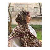 shalby Tesettür Leopar Desenli Soft Pamuk Şal Bordo Bordo 70 x 185