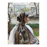 shalby Tesettür Vera Desen Pamuk Soft Şal Antrasit Gri 70 x 185