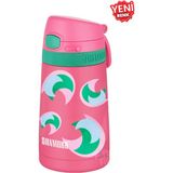 Shamobo Çocuk 350 ml Pipetli Paslanmaz Çelik Termos Bpa Içermez 9 Renk - Koyu Pembe