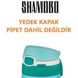 Shamobo Yedek Kapak 350 ml Çelik Termos İçin Turkuaz Renkli BPA İçermez Hafif Yapı Yedek Kapağı
