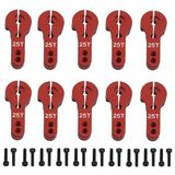 Share Goo 10 ADET 25T Alüminyum Servo Kornalar Kollar M3 Dişli Metal Direksiyon Kolu RC Araba Kamyon Buggy Uçak için - Kırmızı