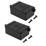 Share Goo 2 Adet RC Alıcı Su Geçirmez Kutu, RC ESC Alıcı Toz Geçirmez Kutu Koruyucu Kılıf Traxxas TRX-4 SCX10 90027 SCX10 90046 D90 1/10 RC Crawler ile Uyumlu, Siyah