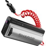 Sharge Grip 5.000mAh Powerbank ve Kamera Tutucu - Dokunsal Bluetooth Deklanşör Tuşlu - Dahili Usb-C Kablolu Taşınabilir Şarj Cihazı - Gümüş