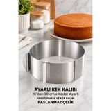 SHARI Ayarlanabilir Kek Kalıbı Metal Pasta Çemberi Pasta Kalıbı Kek ve Tatlı Şekillendirme Kalıbı Fırın