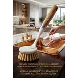 Shari Masif Ahşap Saplı Bristol Kıllı Profesyonel Lavabo & Bulaşık Fırçası 722949