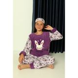 Sharin Çocuk Desenli Kışlık Welsoft Polar Pijama Takımı 2C-6460 - 9 - 10 Yaş - Mor