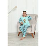 Sharin Çocuk Desenli Kışlık Welsoft Polar Pijama Takımı 5C-7003 - Turkuaz - 5 Yaş