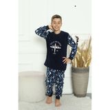 Sharin Erkek Çocuk Kışlık Welsoft Polar Pijama Takımı 3E-3331 - 9 - 10 Yaş - Lacivert