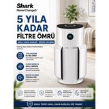Shark 130 M² 3 Katmanlı Hepa Filtreli 10 Yıl Filtre Ömürlü Hava Temizleyici Ev Ofis Sessiz Beyaz Pm2.5 PM10 Alerji Duman