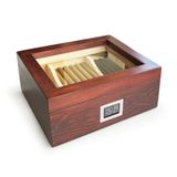 Shark Anatolia Mezmob Masif Yerli Sedir Ağacı Humidor Puro Kutusu Camlı 2 Bölmeli Dijital