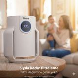 Shark Gerçek Hepa Filtreli Hava Temizleme Cihazı Auto Iq Akıllı Teknoloji 5 Yıl Filtre Ömrü Kesintisiz Temizlik Bakteri Polen Evcil Hayvan Tüyü ve Koku Önleyici Dijital Göstergeli + Mutfak Tartısı - Gri