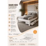 Shark New 2 Çekmeceli Tek Kişilik MDF Karyola