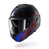 Shark Oxo Speed-Tech Mat Mavi-Kırmızı Modüler Kask (Pınlock Hediyelidir)