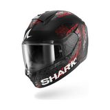 Shark Rıdıll 2 Speed-Vıb Mat Kapalı Kask - Mat Siyah - Neon Kırmızı