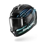 Shark Skwal I3 Lıght-Blur Siyah-Kırmızı-Mavi Kapalı Kask (Ledli Model) - Parlak Siyah - Mavi