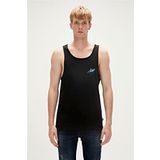 Shark Tank-Top Siyah Baskılı Erkek Atlet