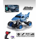 Shark Uzaktan Kumandalı Köpek Balığı Oyuncak Araba 1:18 Off-Road Şarjlı Pilli 28X16 cm Kutuda - Mavi