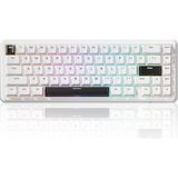 Shark X65 He Manyetik Anahtarlı 65% Gaming Klavye – 8000 Hz Ultra Hızlı Tepki, 0.01 mm Rapid Trigger Hassasiyeti, Pbt Tuşlar, Rgb Aydınlatma, Qmk Desteği (Simple White)