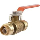 SharkBite 1/2 İnç Küresel Vana, Pirinç Tesisat Armatürü Bağlamak için İtin, Su Kapatma, PEX Boru, Bakır, CPVC, PE-RT, HDPE, 22222-0000LFA