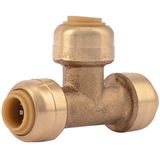 SharkBite 1/4 inç (3/8 inç OD) Tee, Pirinç Tesisat Bağlantısı Bağlantısı için İtin, PEX Boru, Bakır, CPVC, PE-RT, HDPE, U358LFA