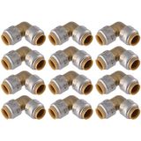 SharkBite Max 1/2 inç 90 Derece Dirsek, 12'li Paket, Pirinç Tesisat Armatürü, PEX Boru, Bakır, CPVC, PE-RT, HDPE, UR248
