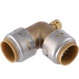 SharkBite Max 3/4 inç 90 Derece Dirsek, Tahliye Havalandırmalı, Pirinç Tesisat Armatürü, PEX Boru, Bakır, CPVC, PE-RT, HDPE, UR5256A