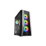 Sharkoon Tg7m Rgb Argb Temperli Yan Cam, 4X120mm Argb Fan, Type-C 3.2 Gen 2, Siyah, Mid-Tower Kasa