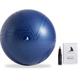 Sharksline - Premium Pilates Topu ve Pompa Seti Denge Aerobik Yoga Fitness Topu (Mavi, 65 Cm)