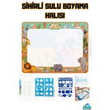 SHARKY Vahşi Orman Hayvanları Temalı Sulu Sihirli Boyama Halısı - Özel Sulu Kalem Ile Water Painting Su Mat