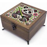 Sharp & Art Ahşap Takı ve Anahtar Saklama Kutuları, Seramik Karo ve Kadife Astarlı 50 Farklı Desen Seçeneği - model 1