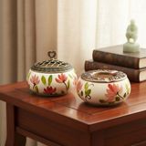 Sharp & Art Seramik El Işlemesi Küllük ve Şekerlik Seti (12 Cm) - Kırmızı