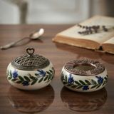 Sharp & Art Seramik El Işlemesi Küllük ve Şekerlik Seti (12 Cm) - Turuncu