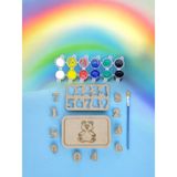 Sharp & Art Sharp&art Ahşap Puzzle Alfabe ve Rakamlar Boyama Seti, Çocuklar Boyayarak Öğrensinler Diye...