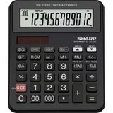 Sharp EL-CC12D 12 Haneli Masaüstü Hesap Makinesi Eğimli LCD Ekran ile Siyah Renk