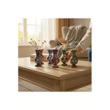 Sharp&Art El Yapımı Mini Çini Vazo Seti, 6 Farklı Renk, 10 Cm Çok Renkli