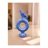 Sharpart Hitit Model %100 El Işlemesi,Kabartma Desenli Dekoratif Çini Vazo (20 Cm)