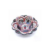 Sharp&Art İstanbul Desenli El İşlemesi Özel Çini Kase, 2 Farklı Renk Seçeneği, 17 Cm Kırmızı