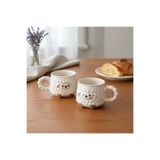sharp&art KUZUCUK SERAMİK FİNCAN-KUPA, KABARTMA DESENLİ VE EL YAPIMI, İSTER 2' Lİ İSTER TEKLİ, 250 ml