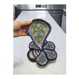 sharpart Sharp&art Seramik Kabartma Desenli 7 Parça Kahvaltılık Ve Çerezlik Sunum Seti