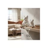Sharp&Art Yoga Yapan Kedi Ve Köpek Dekoratif Heykel Beyaz - Dekoratif Set