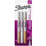 Sharpie 1986006 3'lü Blister Altın Gümüş Bronz Metalik Markör Kalem