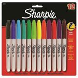 Sharpie 2065404 Fine Permanent 12'li Karışık Renk Markör